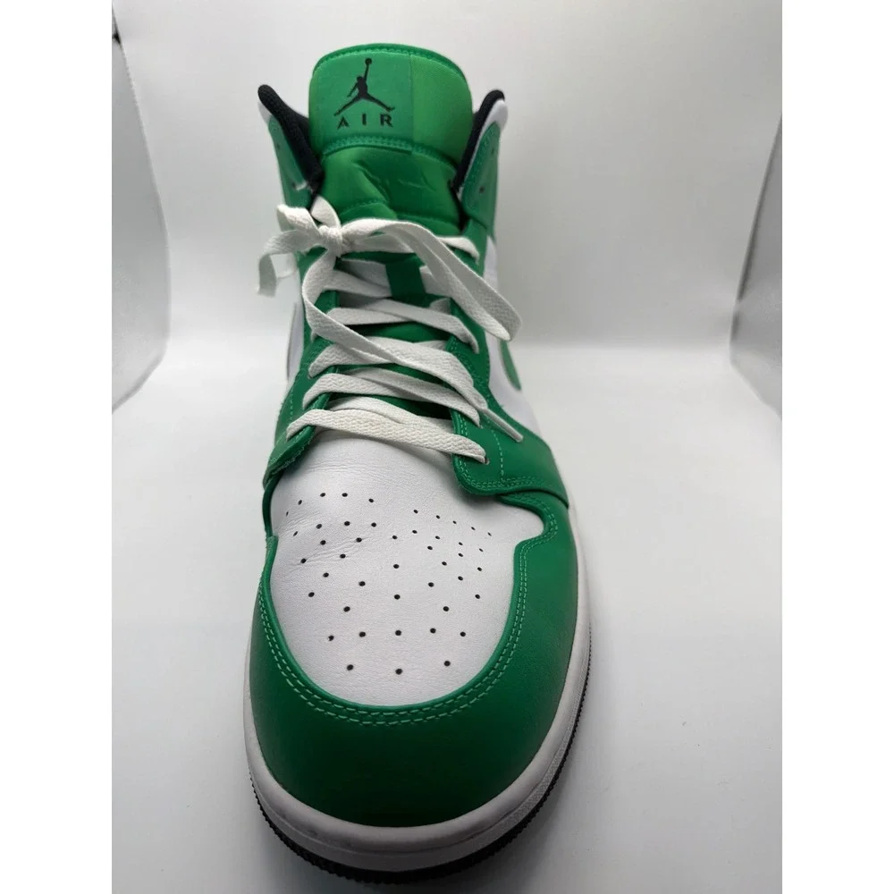 Jordan 1 Mid Lucky Green White Black DQ8426-301 Mens SIZE 18